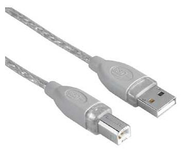 USB Connection Cable A-Plug - B-Plug, grey, 7.5 m 