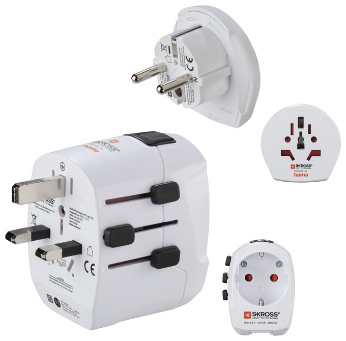 World Travel Pro Light USB Reiseadapter für bis zu 200 Länder 