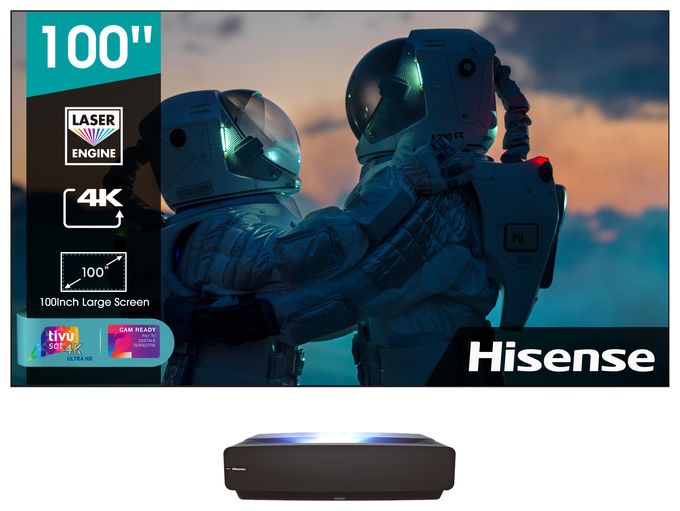  100L5F-D12 4K Laser TV inkl. Soft Daylight Screen 2,54 m (100 Zoll) (Schwarz) 