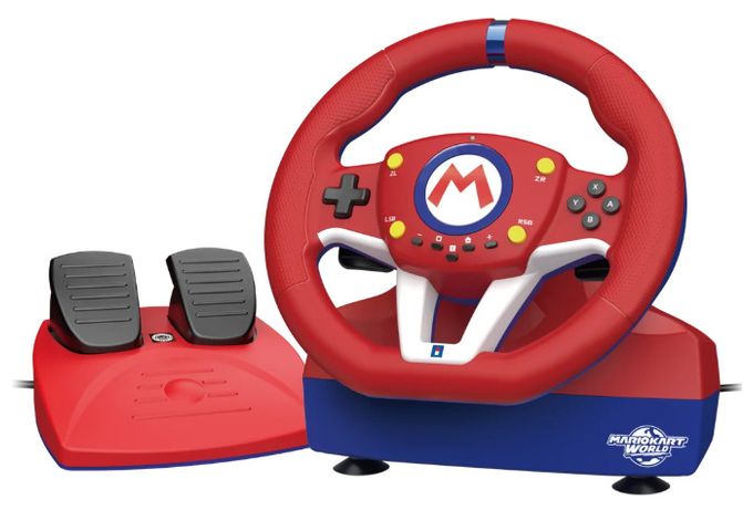 Lenkrad Nintendo Switch 2 kabelgebunden  Mario Kart Racing Wheel Pro Mini (Rot/Blau) 