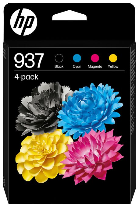 originale Druckerpatronen Schwarz, Cyan, Magenta, Gelb 1250 Seiten Nr.937 4er-Pack 