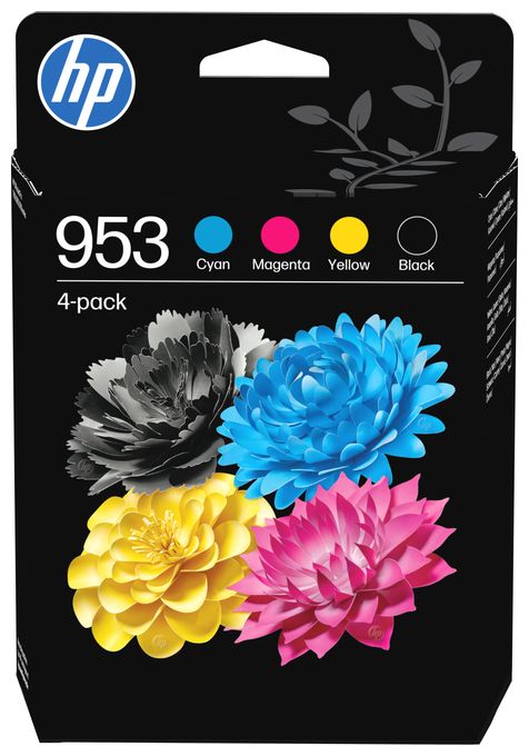 originale Druckerpatronen Schwarz, Cyan, Magenta, Gelb 20 ml 9 ml 900 Seiten Nr.953 4er-Pack 