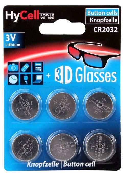 CR2032 Lithium 3 V 6 Stück  Knopfzelle (Silber) 