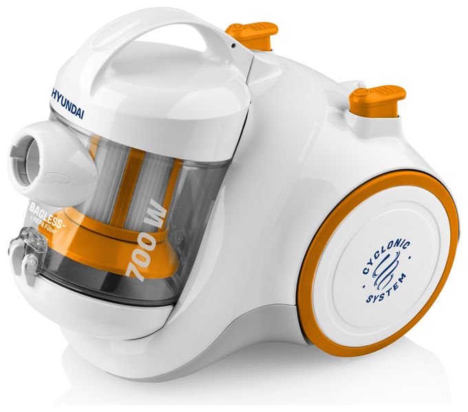 Bodenstaubsauger Beutellos 700 W HEPA  VC009 (Weiß, Orange) 