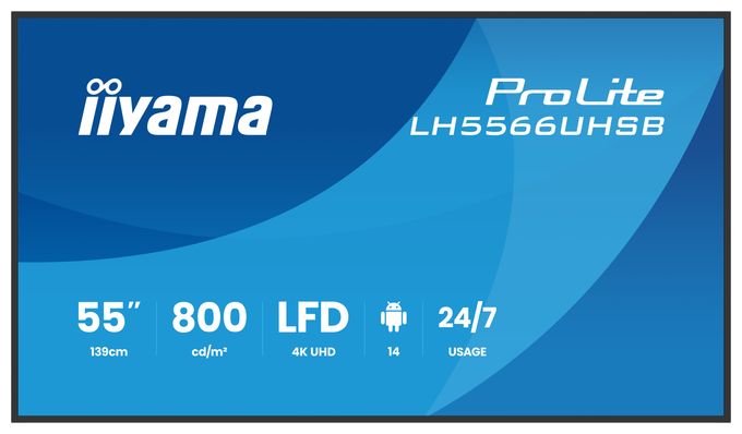 4K Ultra HD Monitor 139,7 cm (55 Zoll) 16:9 7 ms  ProLite LH5566UHSB-B1AG (Schwarz) 