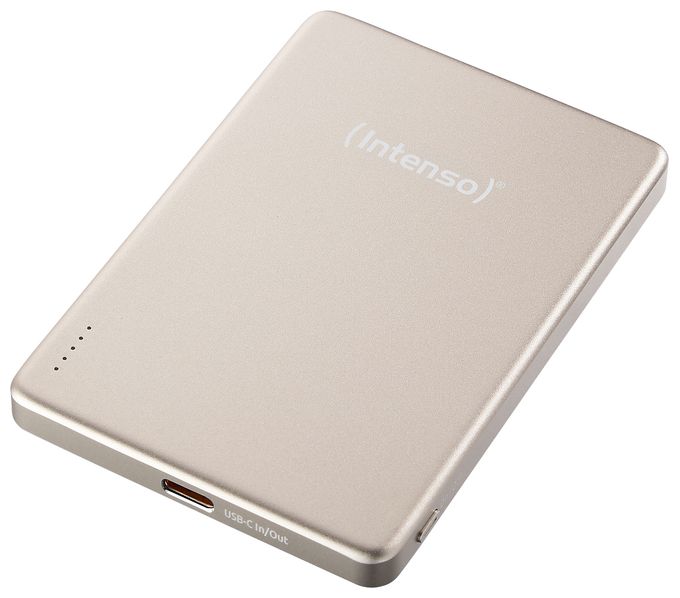 MW5000 Magnetische Powerbank 5000 mAh – MagSafe kompatibel, Wireless Charging 15W, USB-C PD 20W, Flach & Kompakt – Geprüft in Deutschland – Champagner 