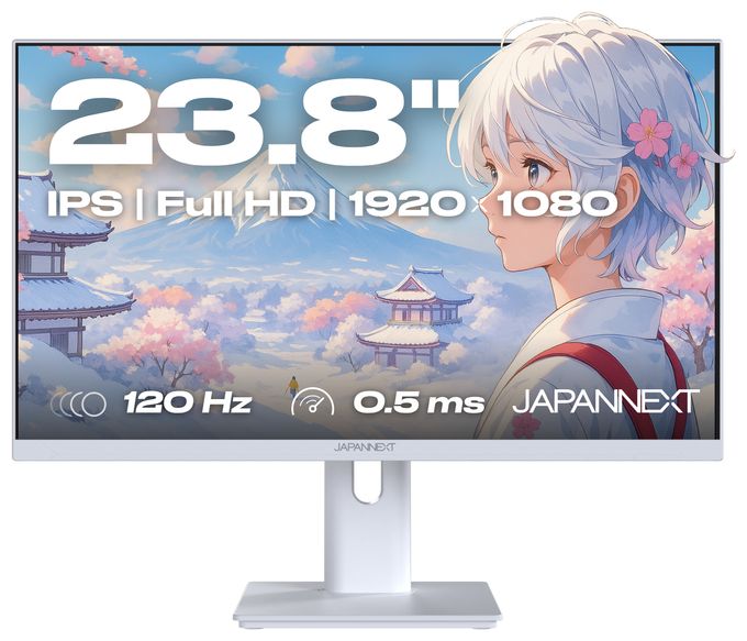 Full HD Monitor 60,5 cm (23.8 Zoll) 16:9 0,5 ms 300 cd/m²  JN-I238FHD120F-HSP-W (Weiß) 