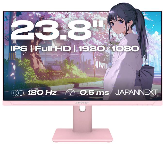 Full HD Monitor 60,5 cm (23.8 Zoll) 16:9 0,5 ms 300 cd/m²  JN-I238FHD120F-HSP-PK (Pink) 