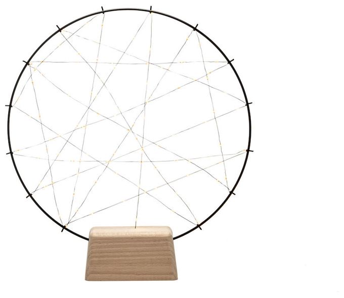 LED Ultra-Warmweiß(2200K) Bernstein 1783-787	Metallsilhouette Ring Holz 