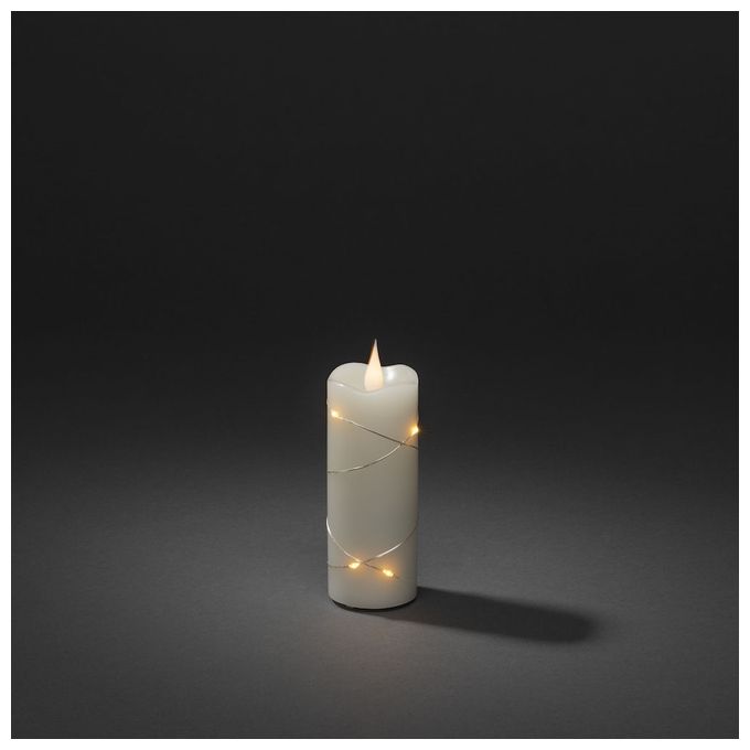 LED 1900 K Batterie/Akku 1824-180 LED Echtwachskerze mit 3D Flamme 