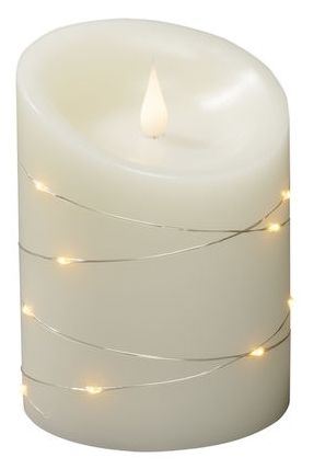 LED 1900 K Bernstein Batterie/Akku 1844-180 Echtwachskerze 
