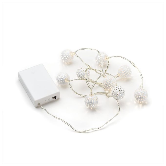 LED 1200 mm Warmweiß Batterie/Akku 3188-103 Dekolichterkette mit Metallbällen 