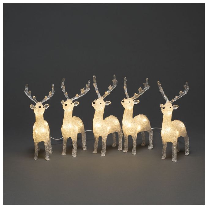 LED Warmweiß DC 6288-103 Acryl Rentier 5er Set 