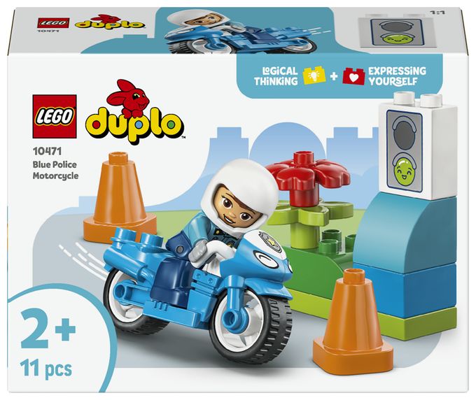 Blaues Polizeimotorrad 