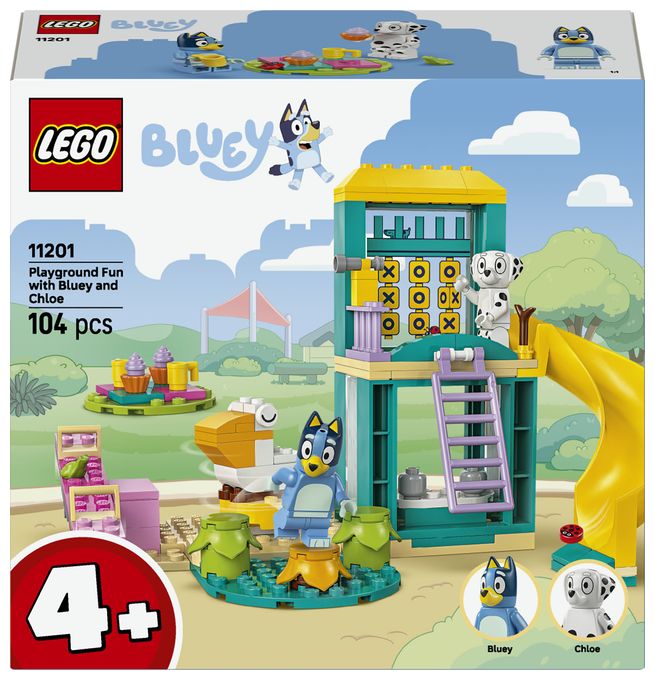 Bluey und Chloe auf dem Spielplatz 