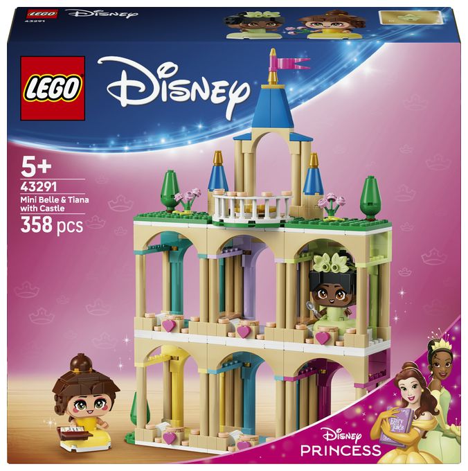 Die Mini-Prinzessinnen Belle und Tiana mit ihrem Schloss 