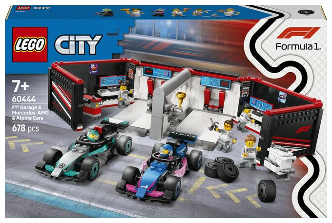 F1® Garage mit Mercedes-AMG & Alpine Rennautos 