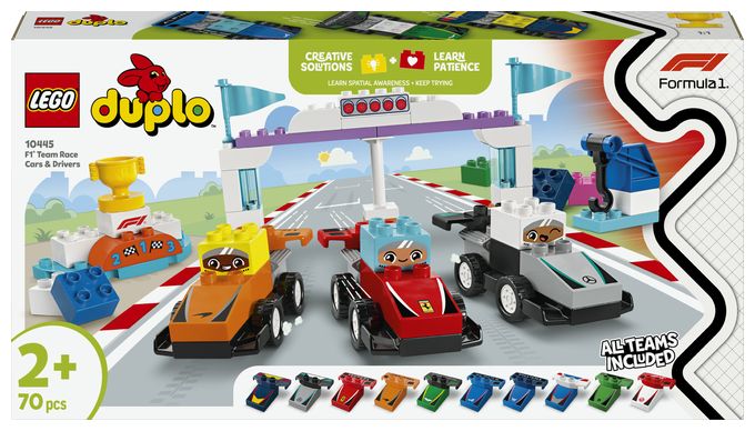 F1® Team Rennautos mit Rennfahrern 