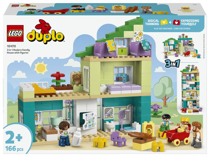 Modernes Familienhaus mit Figuren – 3-in-1-Set 
