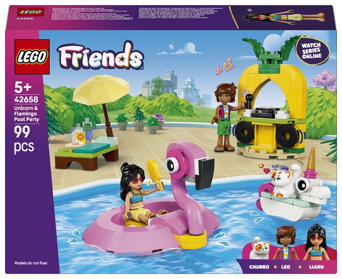 Poolparty mit Einhorn und Flamingo 