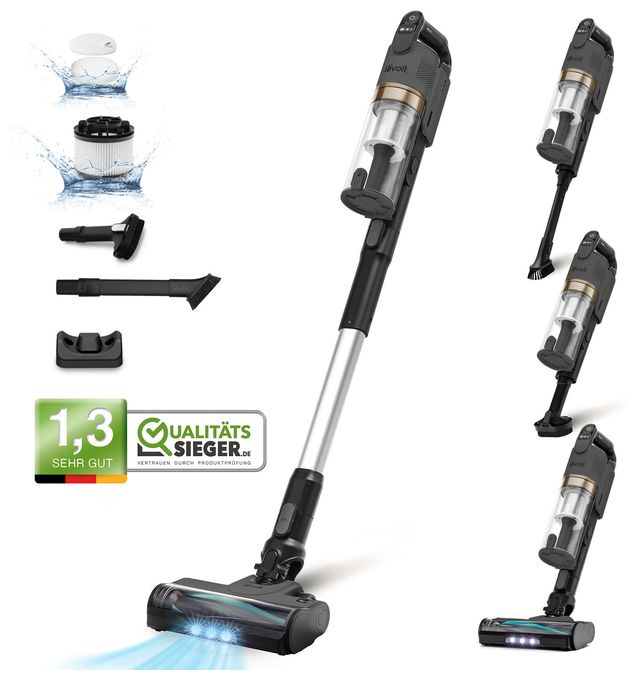 Handstaubsauger Beutellos bis 50 min Laufzeit HEPA  LSV-V201 (Schwarz) 