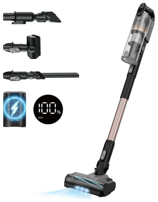 Handstaubsauger Beutellos bis 60 min Laufzeit 21,6 V HEPA  LVAC-300 Plus (Schwarz, Gold) 