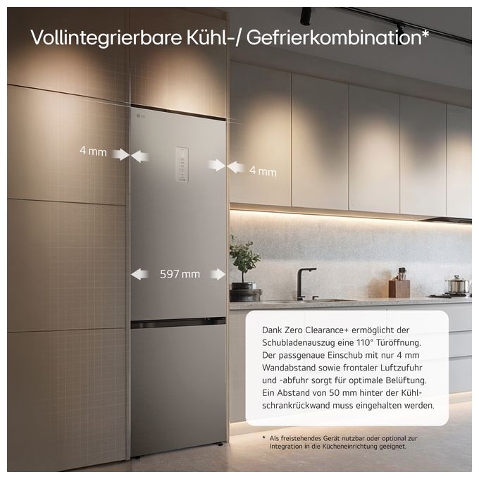 262 l / 113 l Kühl-Gefrierkombi freistehend 112 kWh Jahr  GBBS525APY (Silber) 