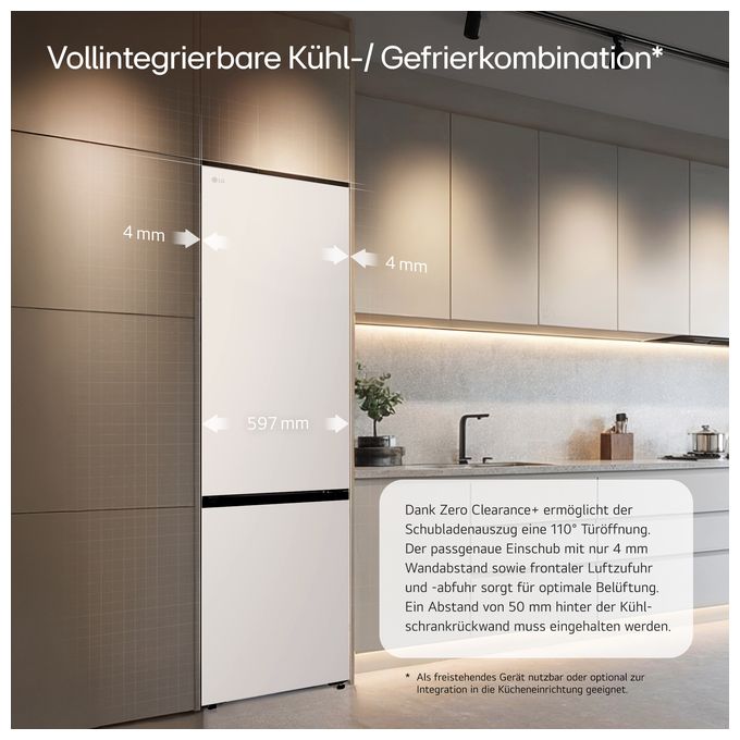 262 l / 113 l Kühl-Gefrierkombi freistehend NoFrost 112 kWh Jahr  GBBS726ASW (Weiß) 