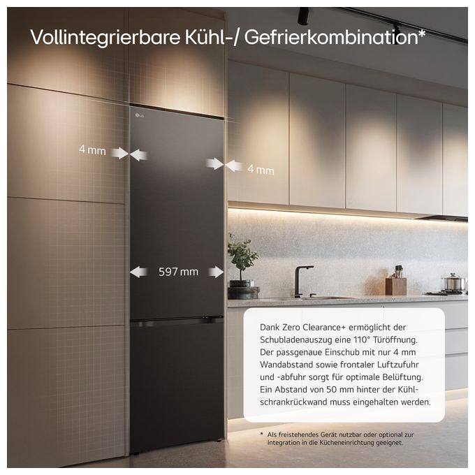 262 l / 113 l Kühl-Gefrierkombi freistehend NoFrost 139 kWh Jahr  GBBS726BEV (Schwarz) 