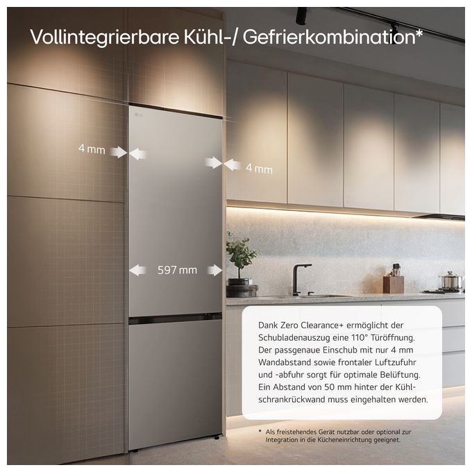 262 l / 113 l Kühl-Gefrierkombi freistehend NoFrost 139 kWh Jahr  GBBS726BPY (Silber) 