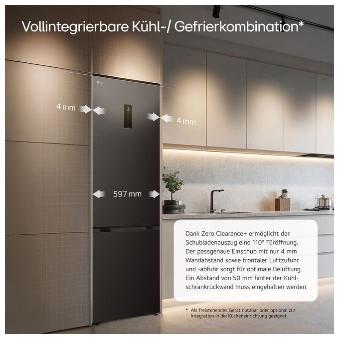 262 l / 113 l Kühl-Gefrierkombi freistehend NoFrost 112 kWh Jahr  GBBS727AEV (Schwarz) 