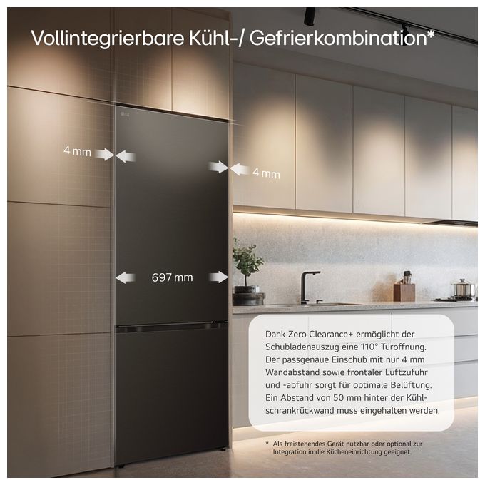 326 l / 139 l Kühl-Gefrierkombi freistehend NoFrost 123 kWh Jahr  GBBW726AEV (Schwarz) 