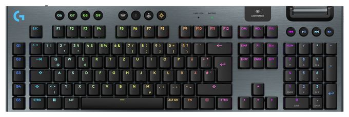 LED Gaming Tastatur USB + RF Wireless + Bluetooth  G915X Lightspeed (Schwarz) 