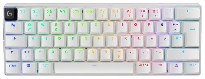 RGB-LED Gaming Tastatur RF Wireless + Bluetooth 2.4 GHz  Pro X 60 (Weiß) 