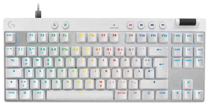 LED Gaming Tastatur USB  Pro X TKL Rapid (Weiß) 