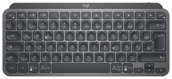 LED Büro Tastatur RF Wireless + Bluetooth 2.4 GHz  MX Keys Mini Minimalist (Graphit) 
