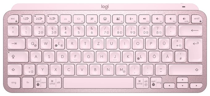 LED Büro Tastatur RF Wireless + Bluetooth 2.4 GHz  MX Keys Mini Minimalist (Rose) 