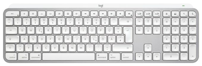 LED Büro Tastatur RF Wireless + Bluetooth 2.4 GHz  MX Keys S for Mac (Aluminium, Weiß) 