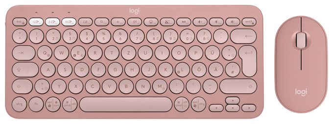 Universal Tastatur RF Wireless + Bluetooth  Pebble 2 Combo (Pink) 