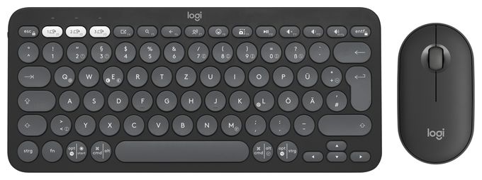 Universal Tastatur RF Wireless + Bluetooth  Pebble 2 Combo (Graphit) 