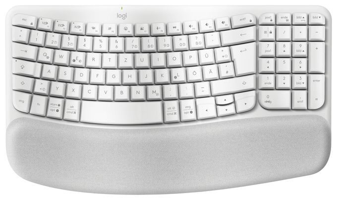 Büro Tastatur RF Wireless + Bluetooth 2.4 GHz  Wave Keys (Weiß) 