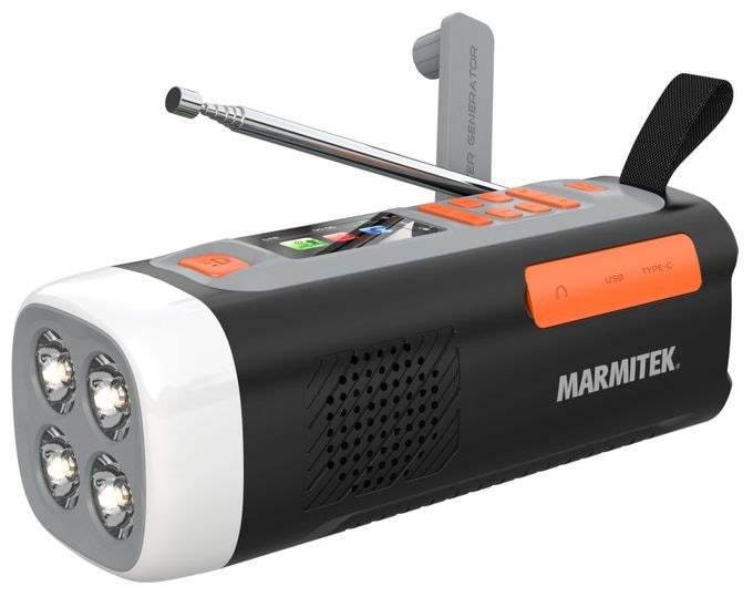Bluetooth DAB, DAB+, FM Radio Tragbar IPX3  RESQ200 Kurbelradio (Schwarz) 
