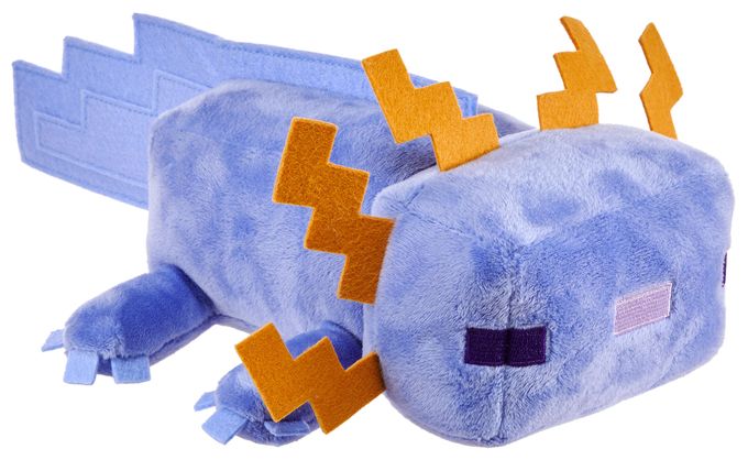 Minecraft weiches Spielzeug blaues Axolotl, ca. 20 cm große weiche Sammelfigur, vom Videospiel inspirierter Charakter 