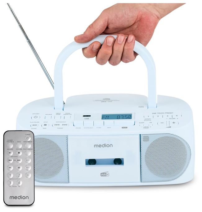 Bluetooth DAB+, FM, PLL Radio Persönlich  Life DRX-1 Plus Boombox (Blau) 