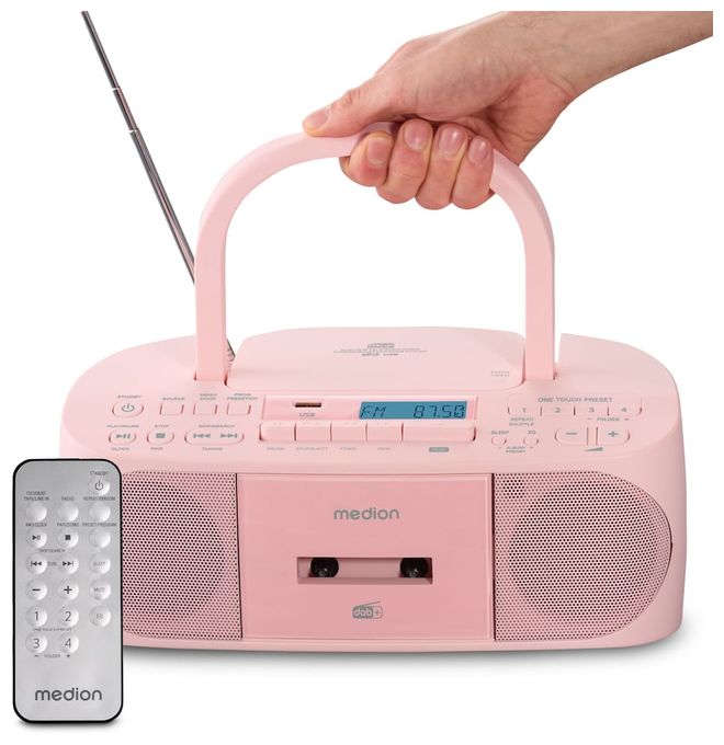 Bluetooth DAB+, FM, PLL Radio Persönlich  Life DRX-1 Plus Boombox (Rose) 