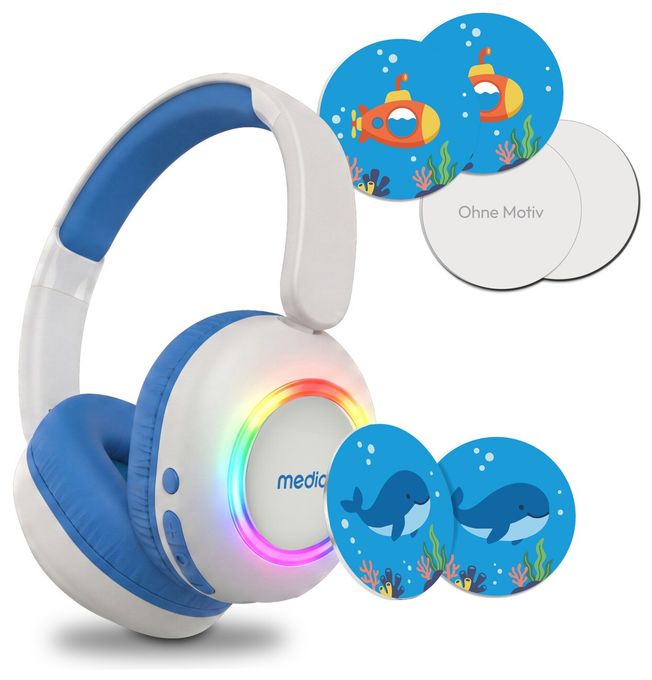 Bluetooth Kopfhörer kabelgebunden/kabellos USB Typ-C  LIFE HE-1 (Weiß/Blau) 