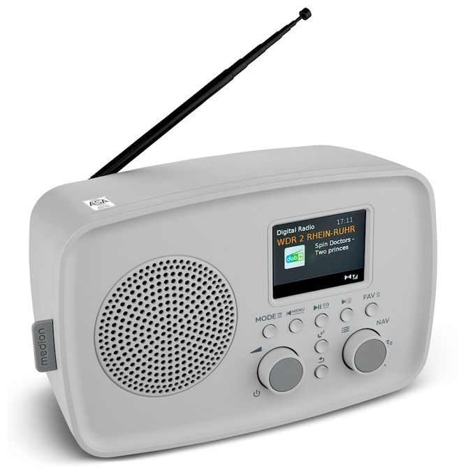Bluetooth DAB+, FM Radio Persönlich IPX1  Life MD89288 (Grau) 