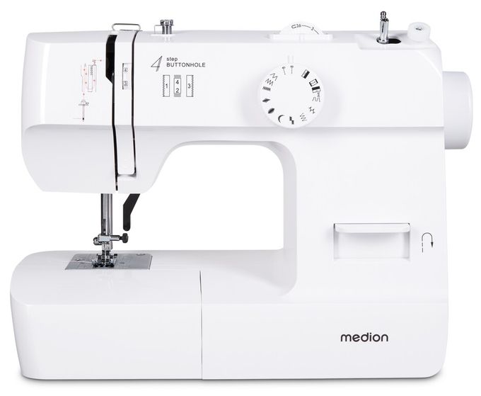 LIFE Nähmaschine SM70 (MD 11179) 12 verschiedene Stickmuster, 4 Schritte Knoploch, einstellbare Stichlänge, 70 Watt Motorleistung 