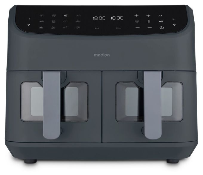 Doppel Heißluftfritteuse 8,7 l 2600 W  Life P20 XXL Twin (Schwarz) 