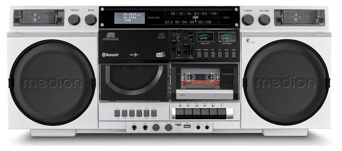 DAB+, FM, PLL 20 W Bluetooth  Life P66538 Retro Boombox (Weiß) 